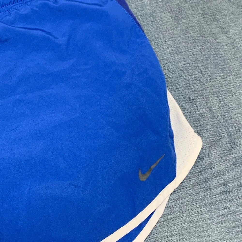 Nike Dri Fit Running Athletic Shorts Womens XL Blue Mesh Side Panels Activewear
